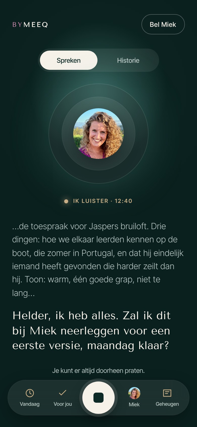 De bymeeq-app: praten met Miek